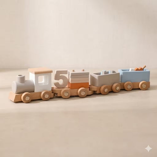 BirthdayTrain - Wooden Montessori Train Set