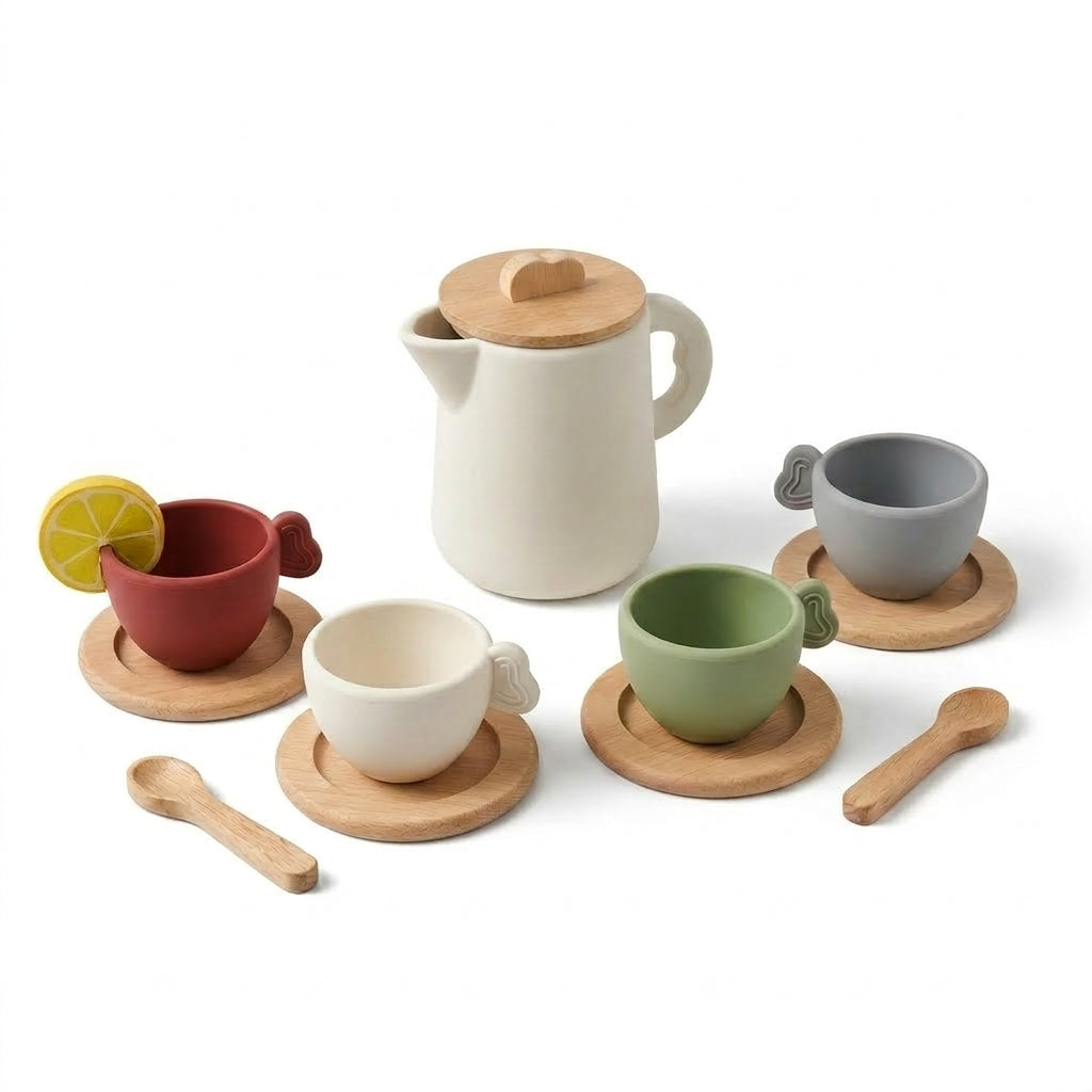 LittlePour - Montessori Wooden & Silicone Tea Set