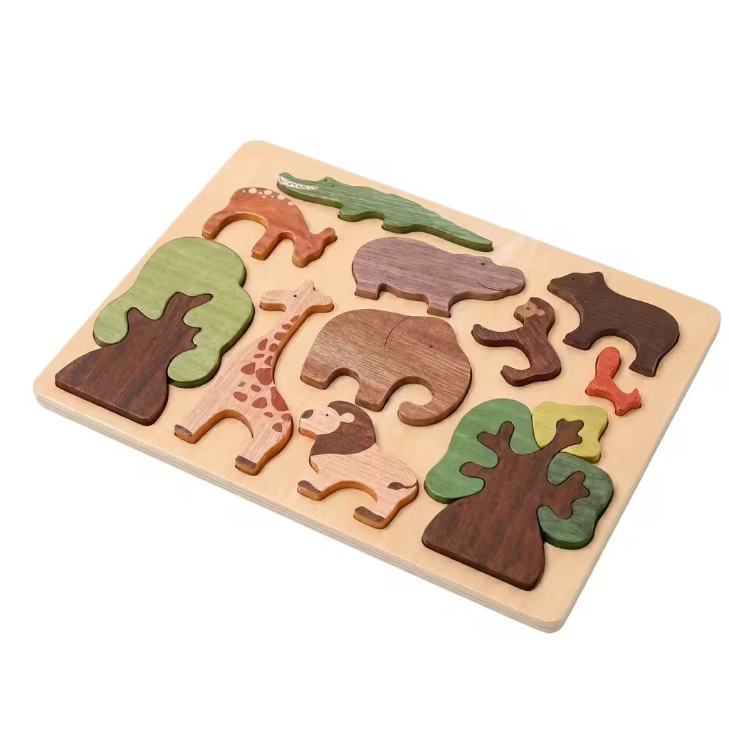 ForestMind - Wooden Animal Puzzle Board