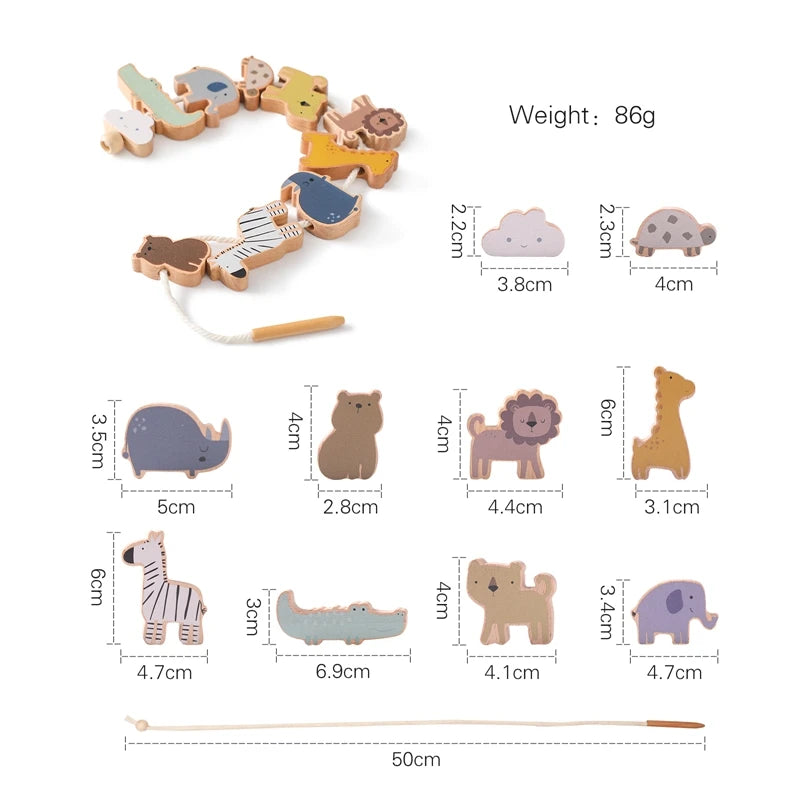 ThreadPlay - Wooden Animal Threading Toy Set