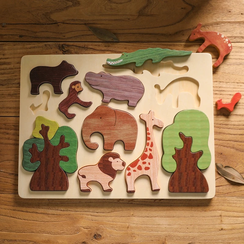 ForestMind - Wooden Animal Puzzle Board