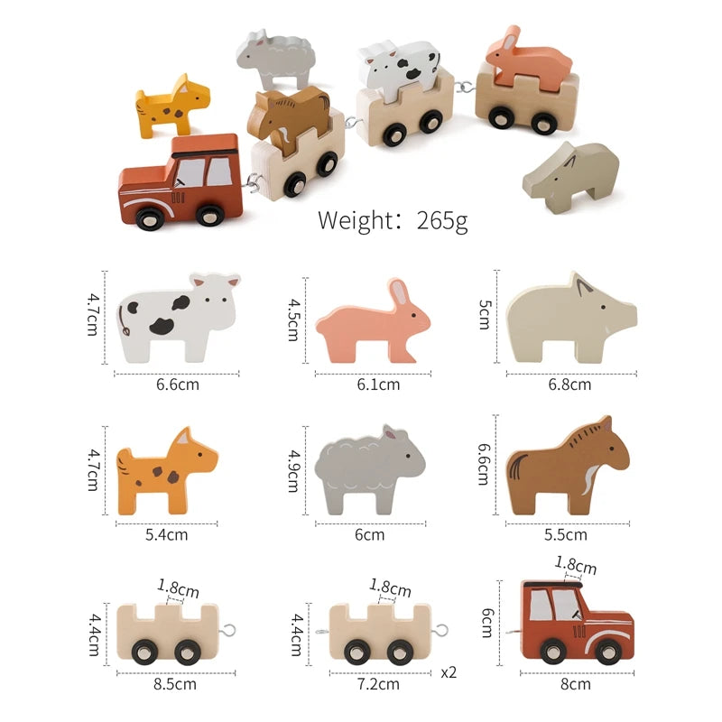WoodTrail – Wooden Animal Block Train