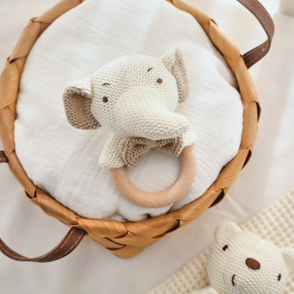 LumiPlush - Crochet Animal Baby Rattle Teether