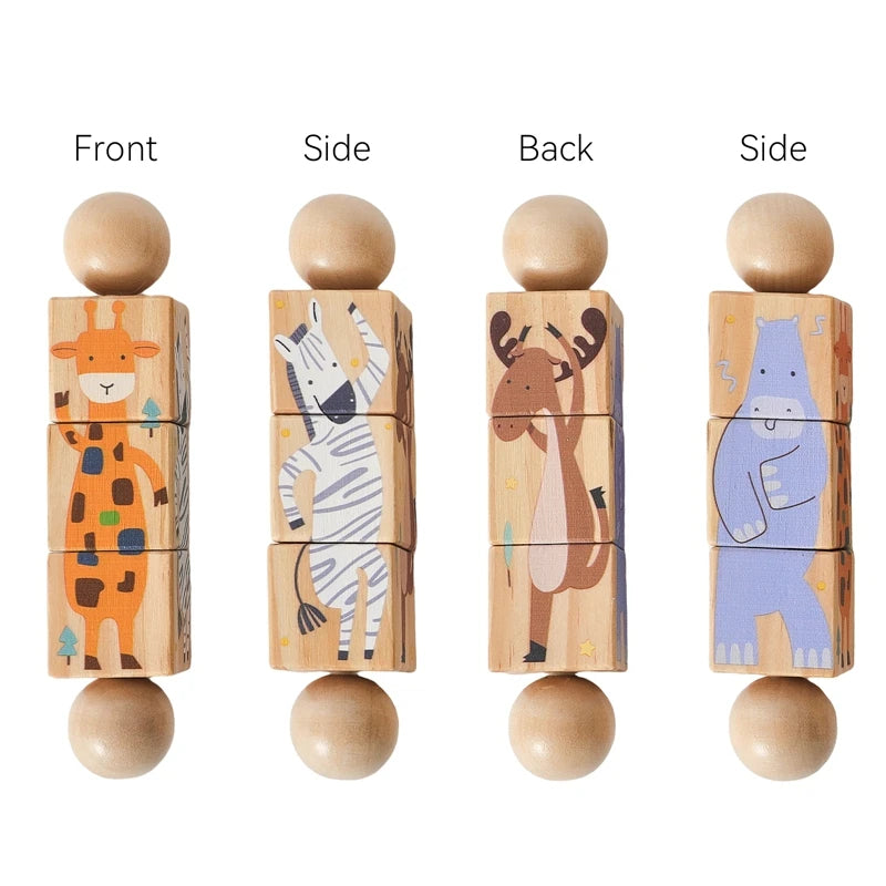 SpinPlay - Wooden Rotating Puzzle Rattle Toy