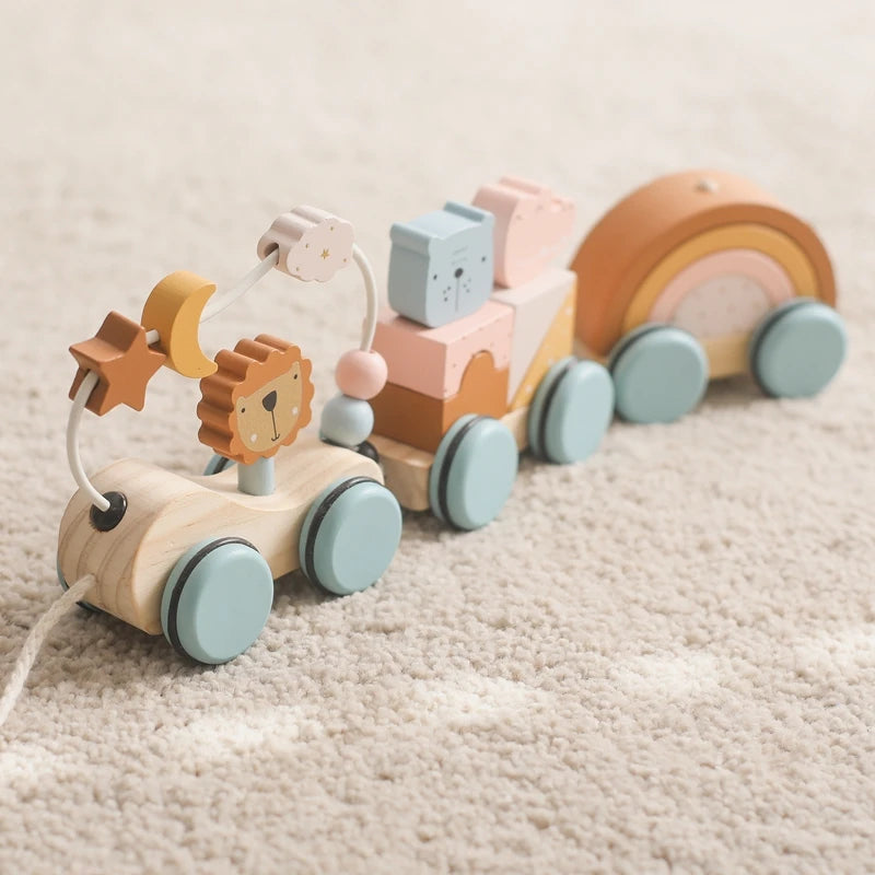 PullTrain - Wooden Montessori Block Train Set