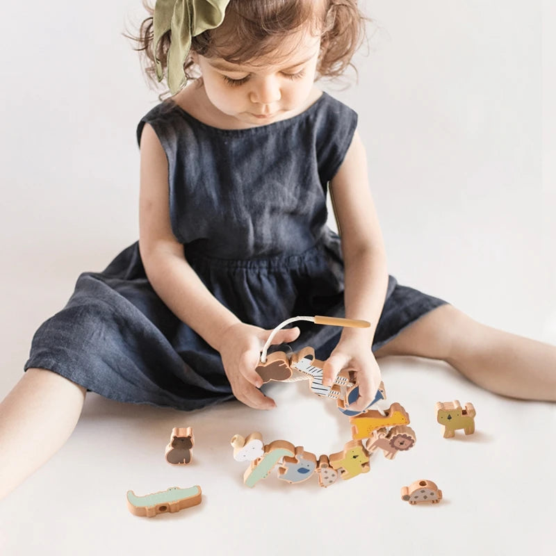 ThreadPlay - Wooden Animal Threading Toy Set
