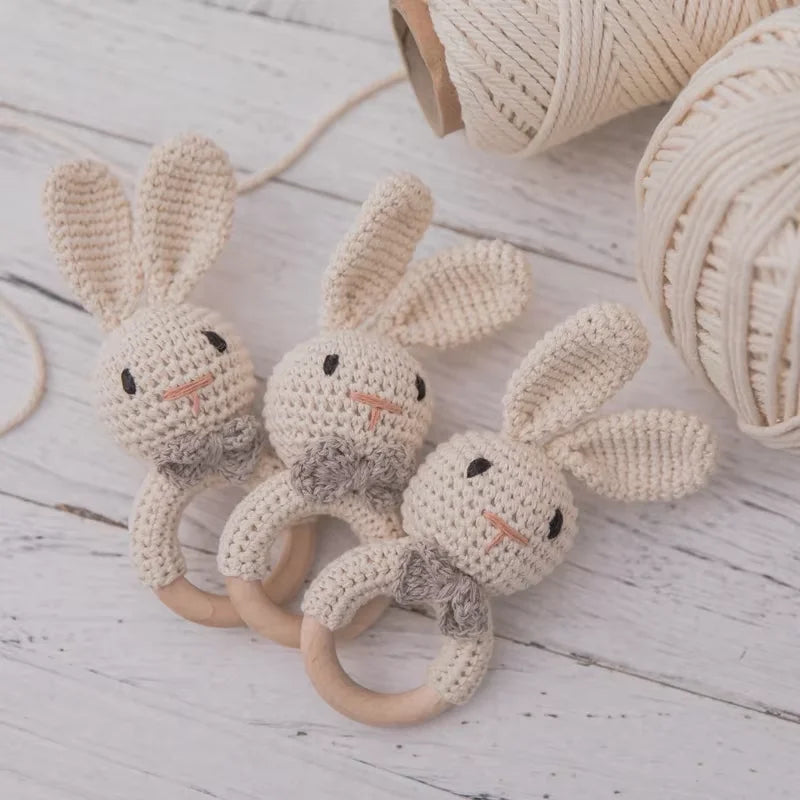 LumiBunny - Crochet Baby Rattle Teether