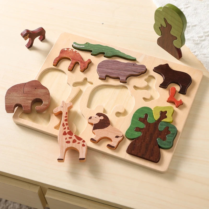 ForestMind - Wooden Animal Puzzle Board