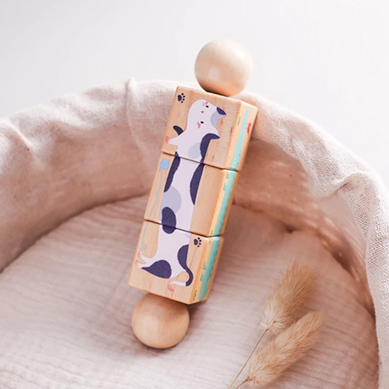 SpinPlay - Wooden Rotating Puzzle Rattle Toy