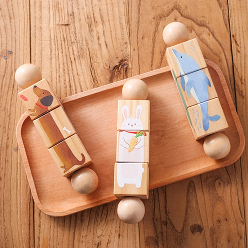 SpinPlay - Wooden Rotating Puzzle Rattle Toy