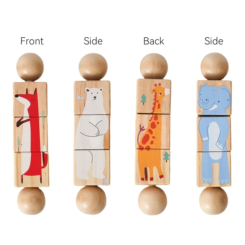 SpinPlay - Wooden Rotating Puzzle Rattle Toy
