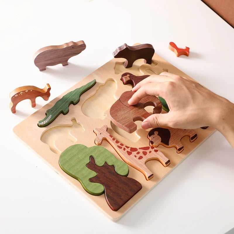 ForestMind - Wooden Animal Puzzle Board