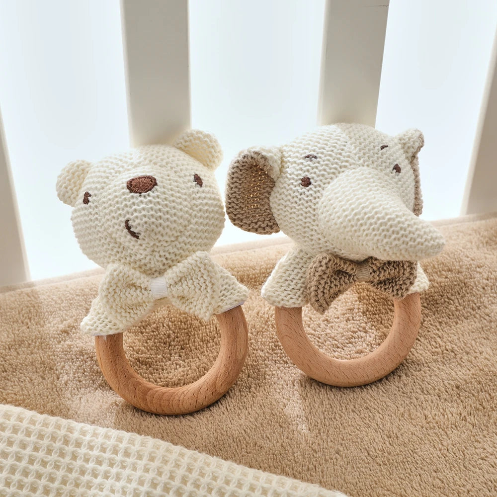 LumiPlush - Crochet Animal Baby Rattle Teether