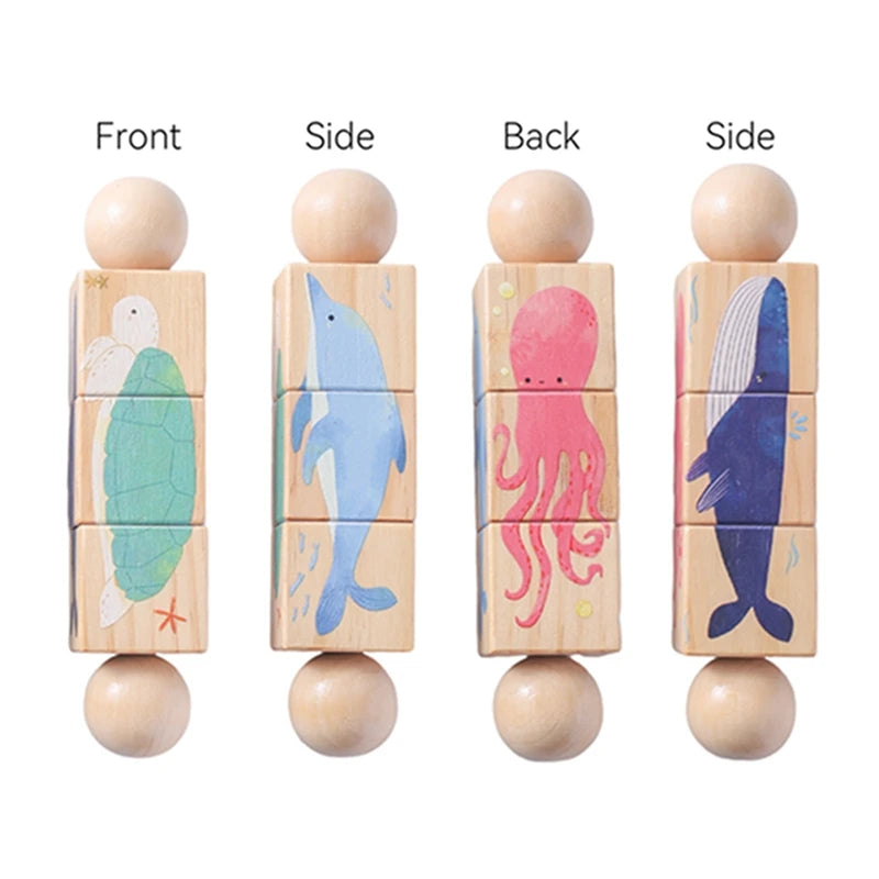 SpinPlay - Wooden Rotating Puzzle Rattle Toy