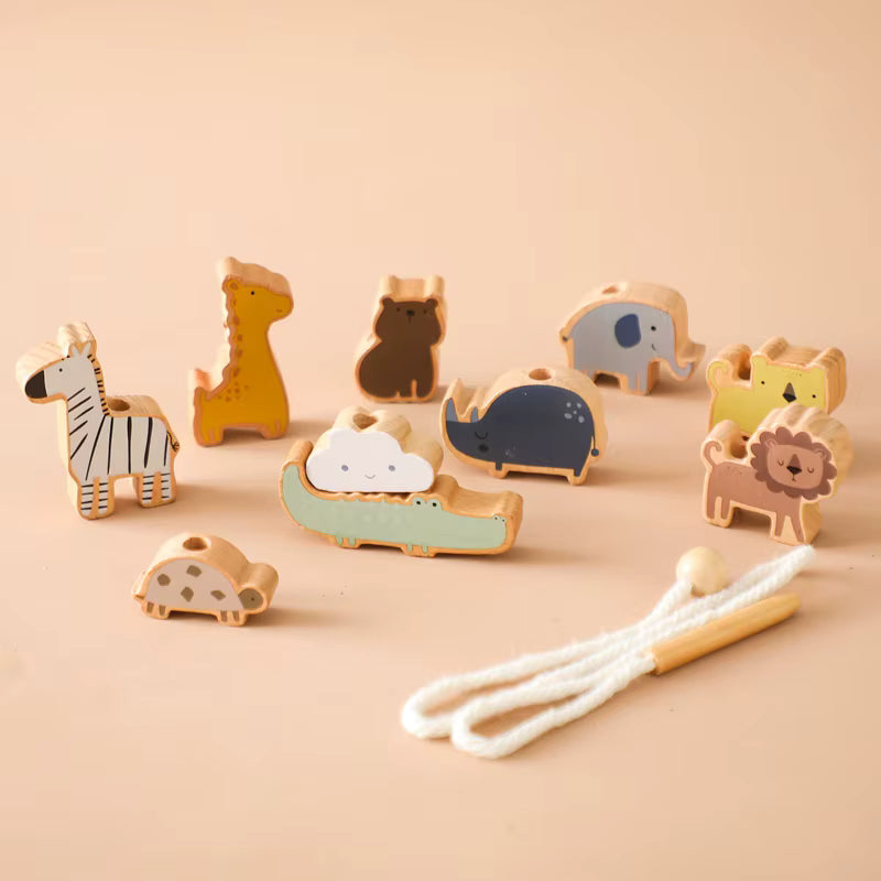 ThreadPlay - Wooden Animal Threading Toy Set