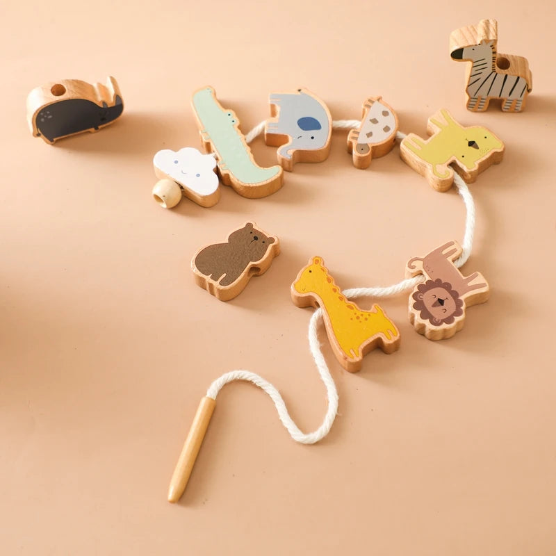 ThreadPlay - Wooden Animal Threading Toy Set