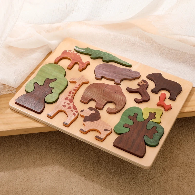 ForestMind - Wooden Animal Puzzle Board