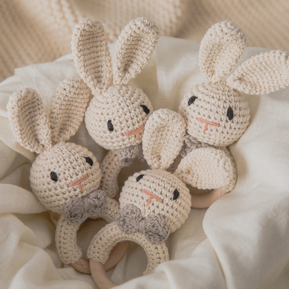 LumiBunny - Crochet Baby Rattle Teether