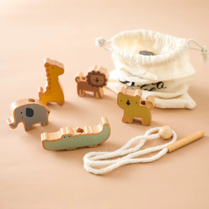 ThreadPlay - Wooden Animal Threading Toy Set