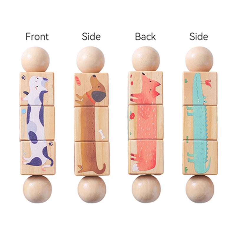 SpinPlay - Wooden Rotating Puzzle Rattle Toy