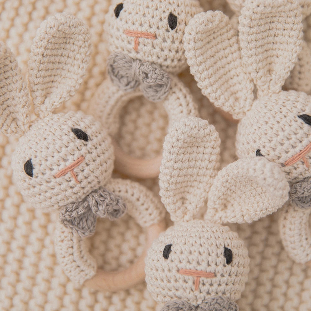 LumiBunny - Crochet Baby Rattle Teether