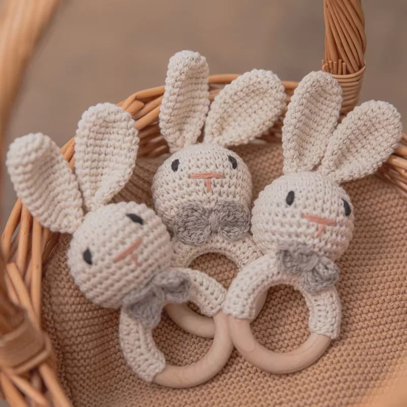 LumiBunny - Crochet Baby Rattle Teether