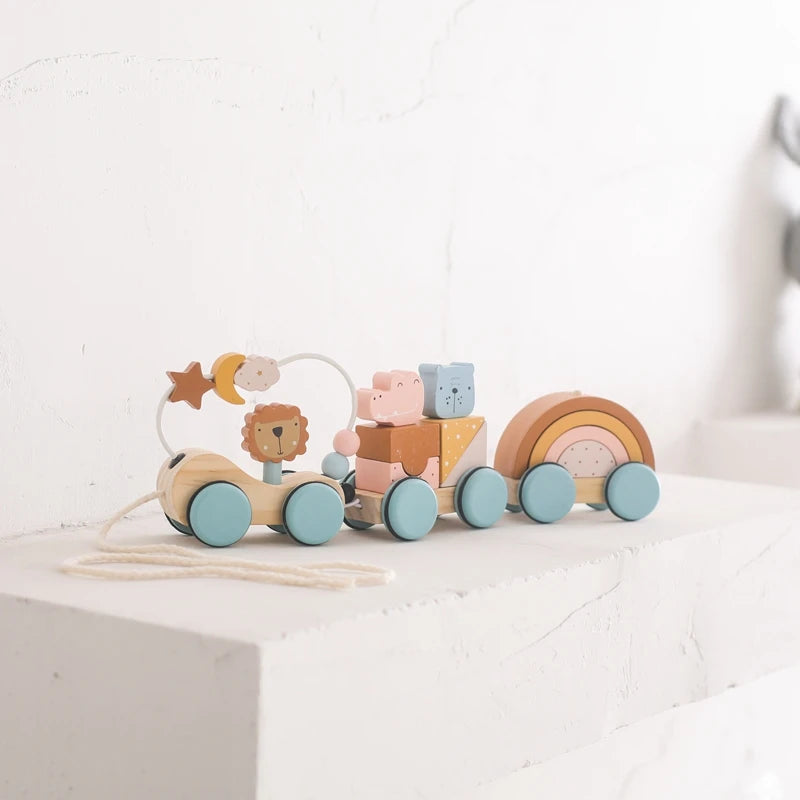 PullTrain - Wooden Montessori Block Train Set