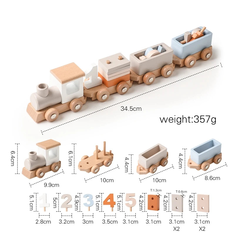 BirthdayTrain - Wooden Montessori Train Set