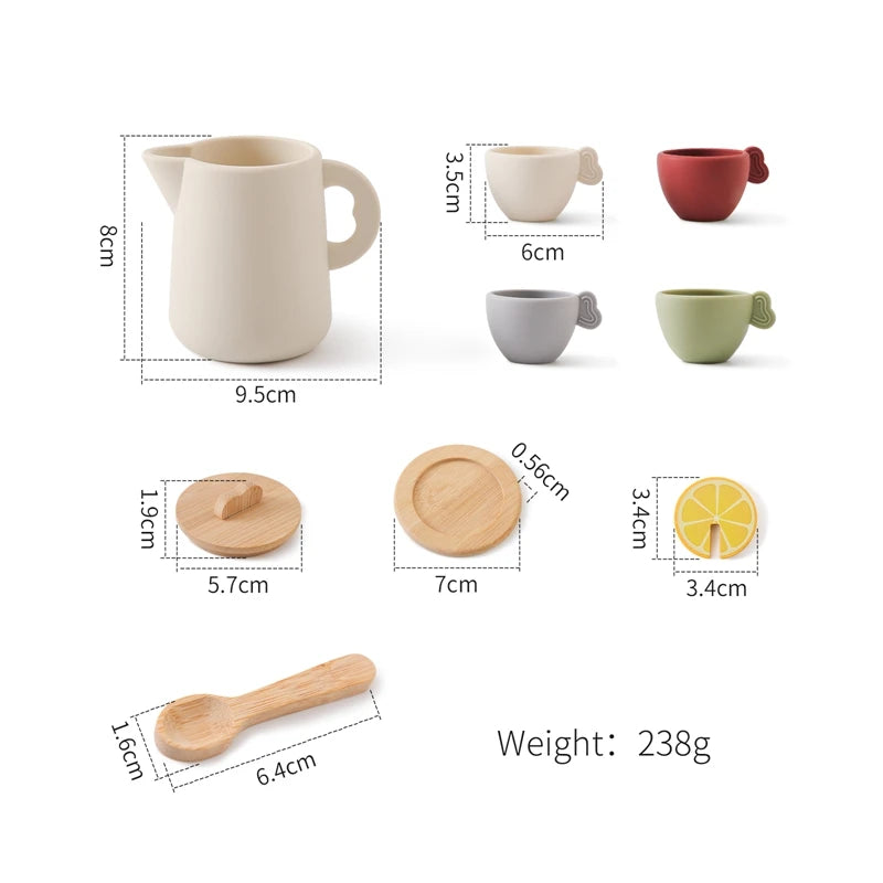 LittlePour - Montessori Wooden & Silicone Tea Set