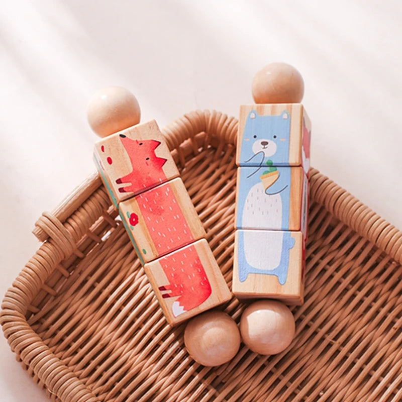SpinPlay - Wooden Rotating Puzzle Rattle Toy
