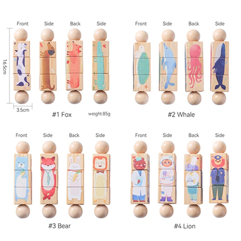 SpinPlay - Wooden Rotating Puzzle Rattle Toy