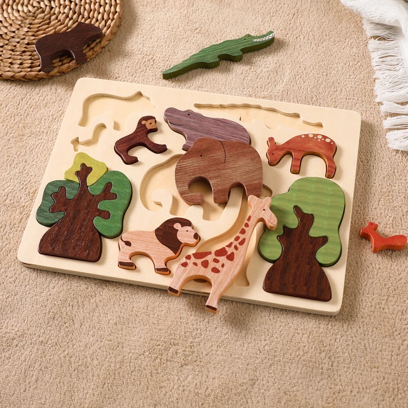 ForestMind - Wooden Animal Puzzle Board
