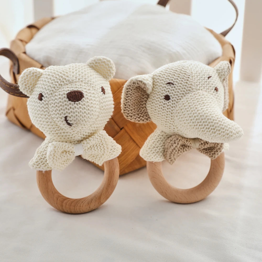 LumiPlush - Crochet Animal Baby Rattle Teether