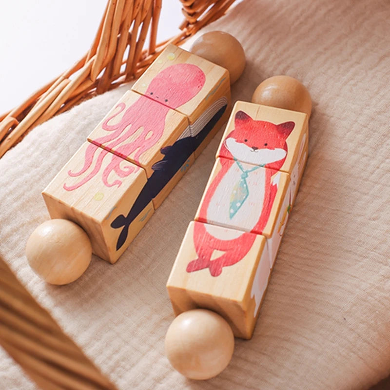 SpinPlay - Wooden Rotating Puzzle Rattle Toy