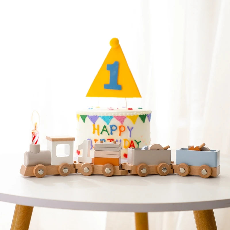 BirthdayTrain - Wooden Montessori Train Set