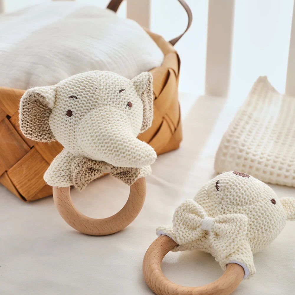 LumiPlush - Crochet Animal Baby Rattle Teether