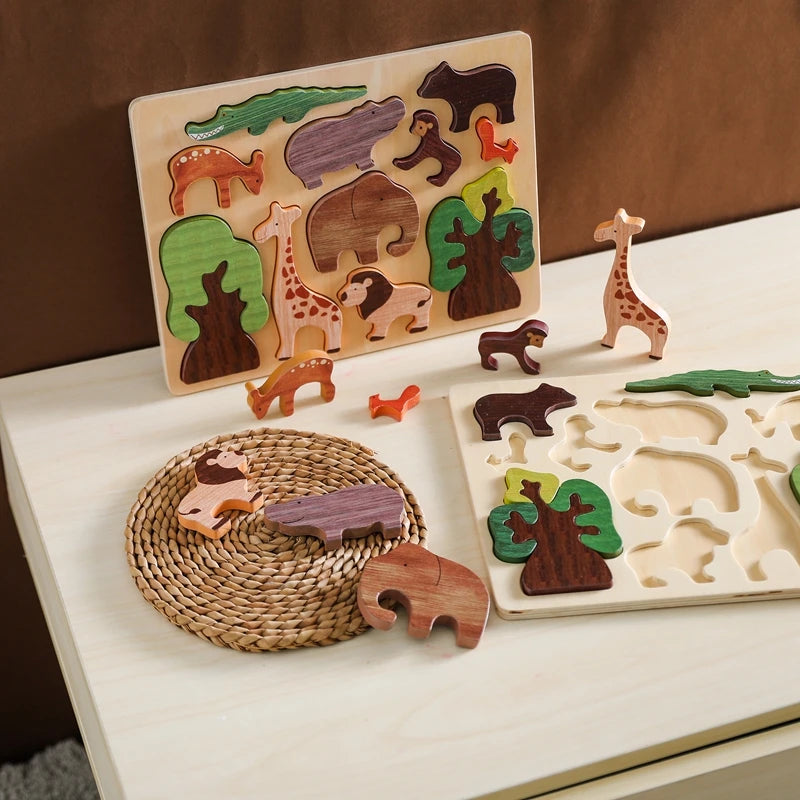 ForestMind - Wooden Animal Puzzle Board