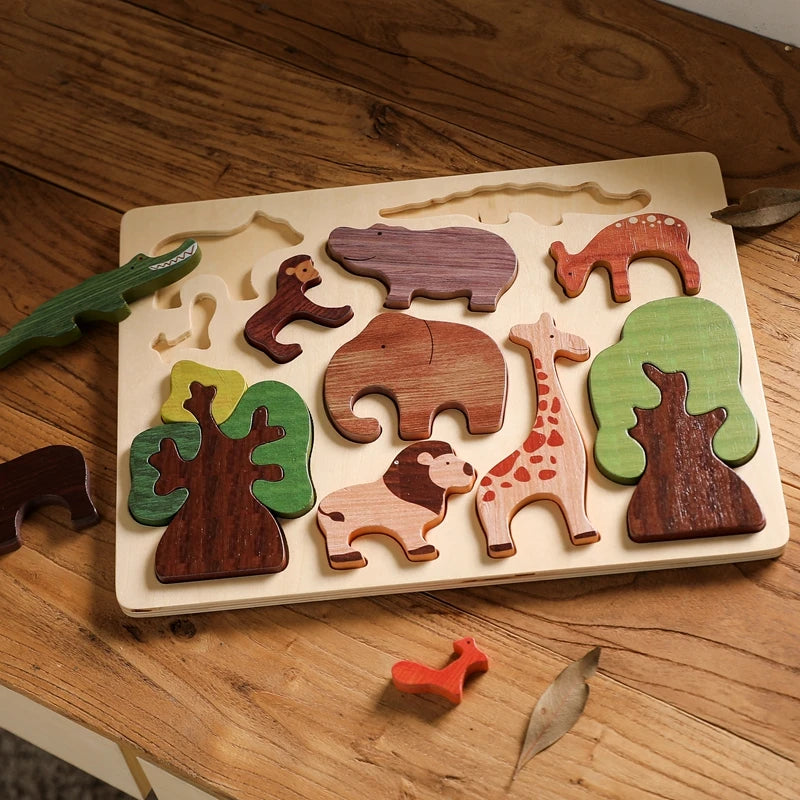 ForestMind - Wooden Animal Puzzle Board