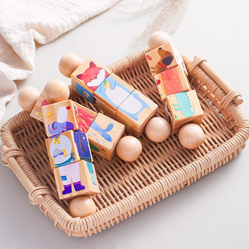 SpinPlay - Wooden Rotating Puzzle Rattle Toy