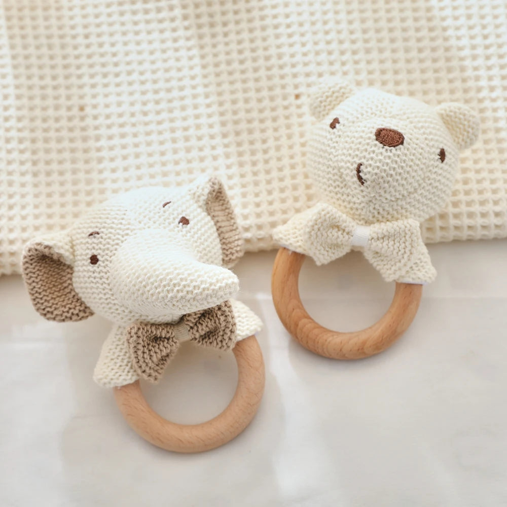 LumiPlush - Crochet Animal Baby Rattle Teether