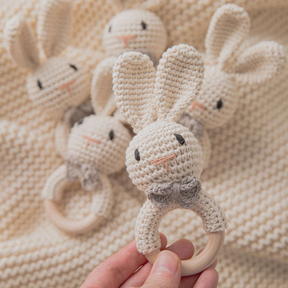 LumiBunny - Crochet Baby Rattle Teether
