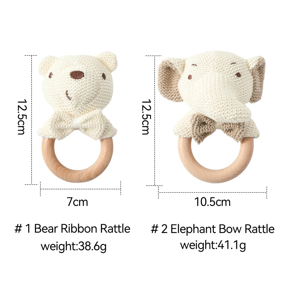 LumiPlush - Crochet Animal Baby Rattle Teether