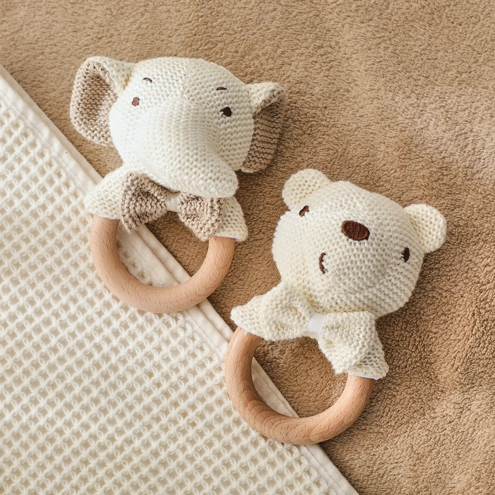 LumiPlush - Crochet Animal Baby Rattle Teether