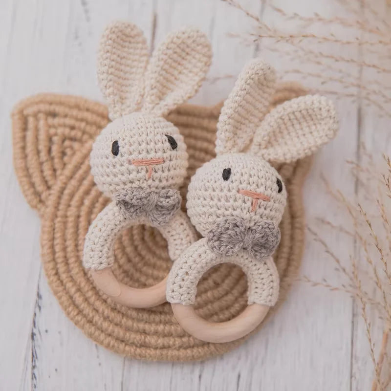 LumiBunny - Crochet Baby Rattle Teether