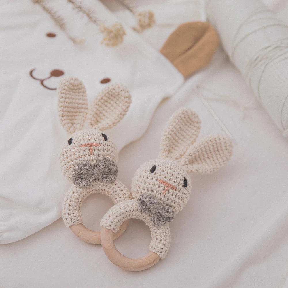 LumiBunny - Crochet Baby Rattle Teether