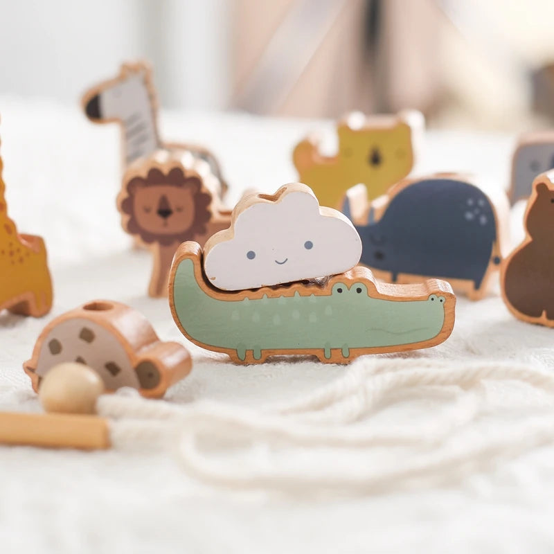 ThreadPlay - Wooden Animal Threading Toy Set