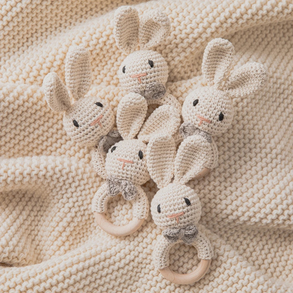 LumiBunny - Crochet Baby Rattle Teether