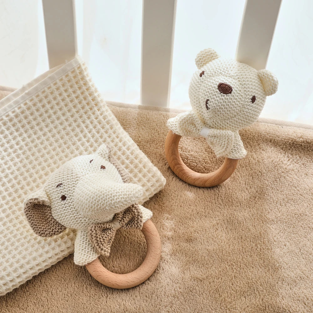 LumiPlush - Crochet Animal Baby Rattle Teether